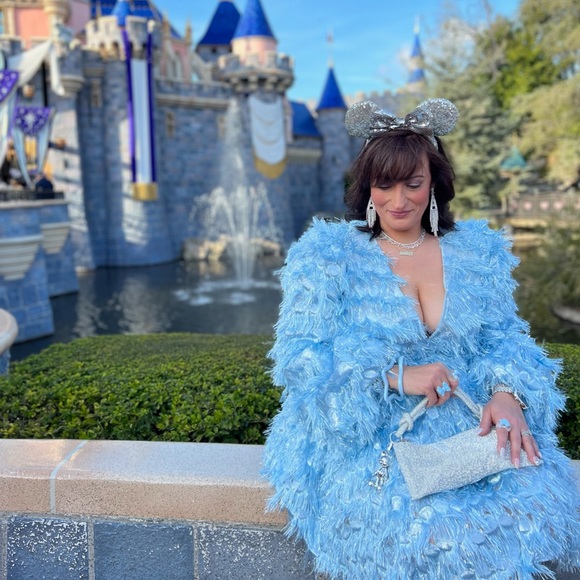 Asos edition blue jacquard dress size 14 worn once - Picture 3 of 3